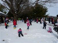Kids playing in the snow
