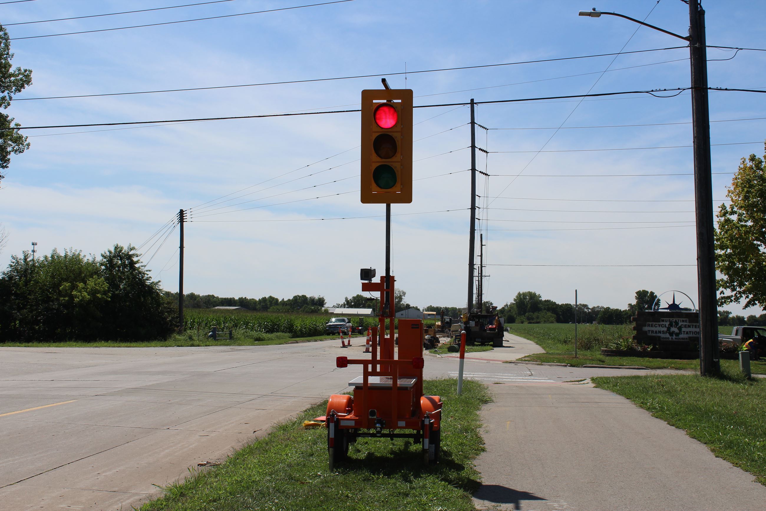 Temporary Traffic Signal in use on Houser Street 002 August 22, 2019 (JPG)