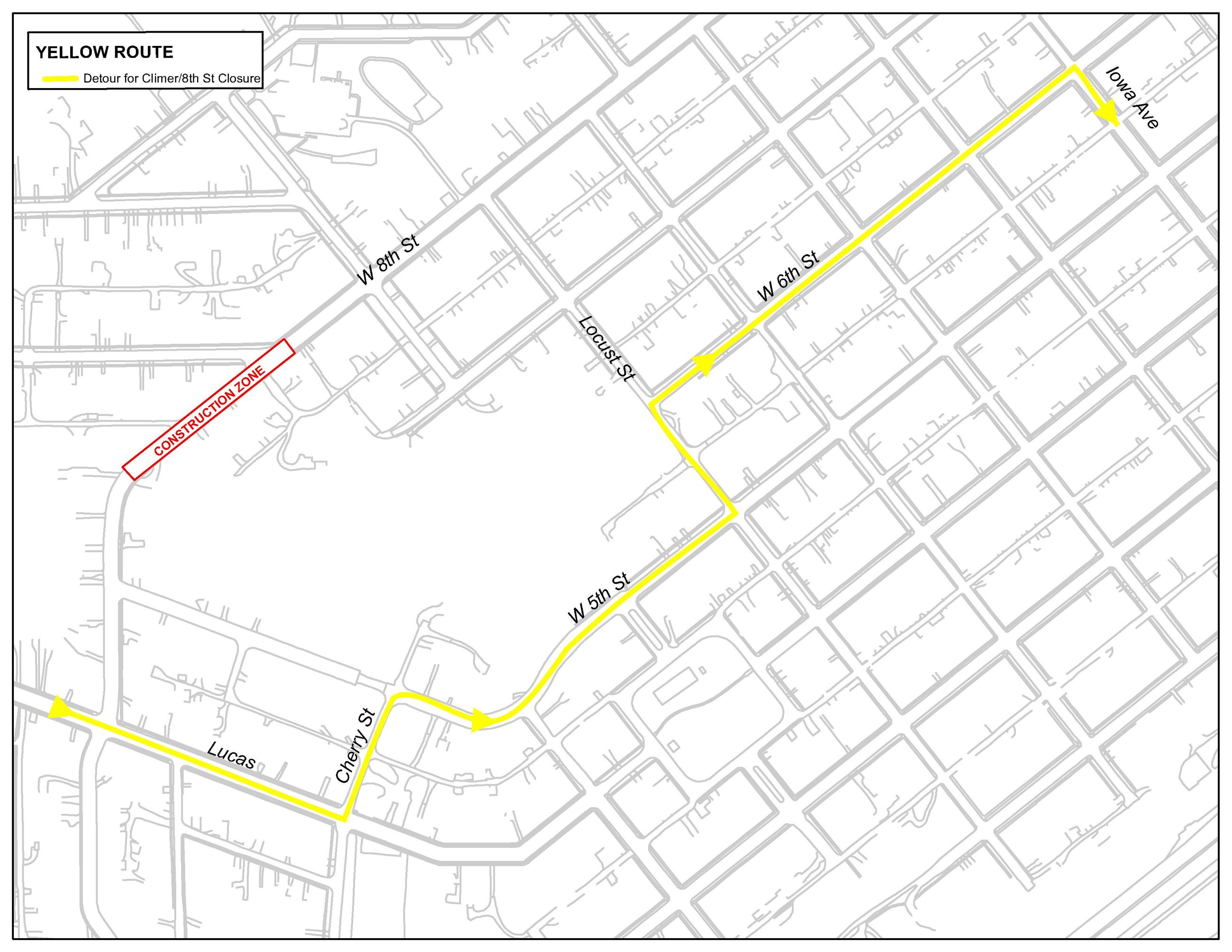 Yellow detour for West 8th Construction (JPG)