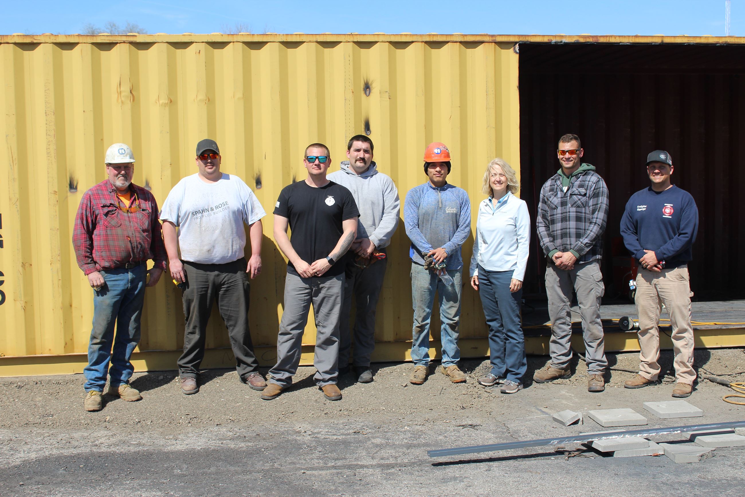 Fire Training Facility - helping hands in fabrication (JPG) 04-11-23 