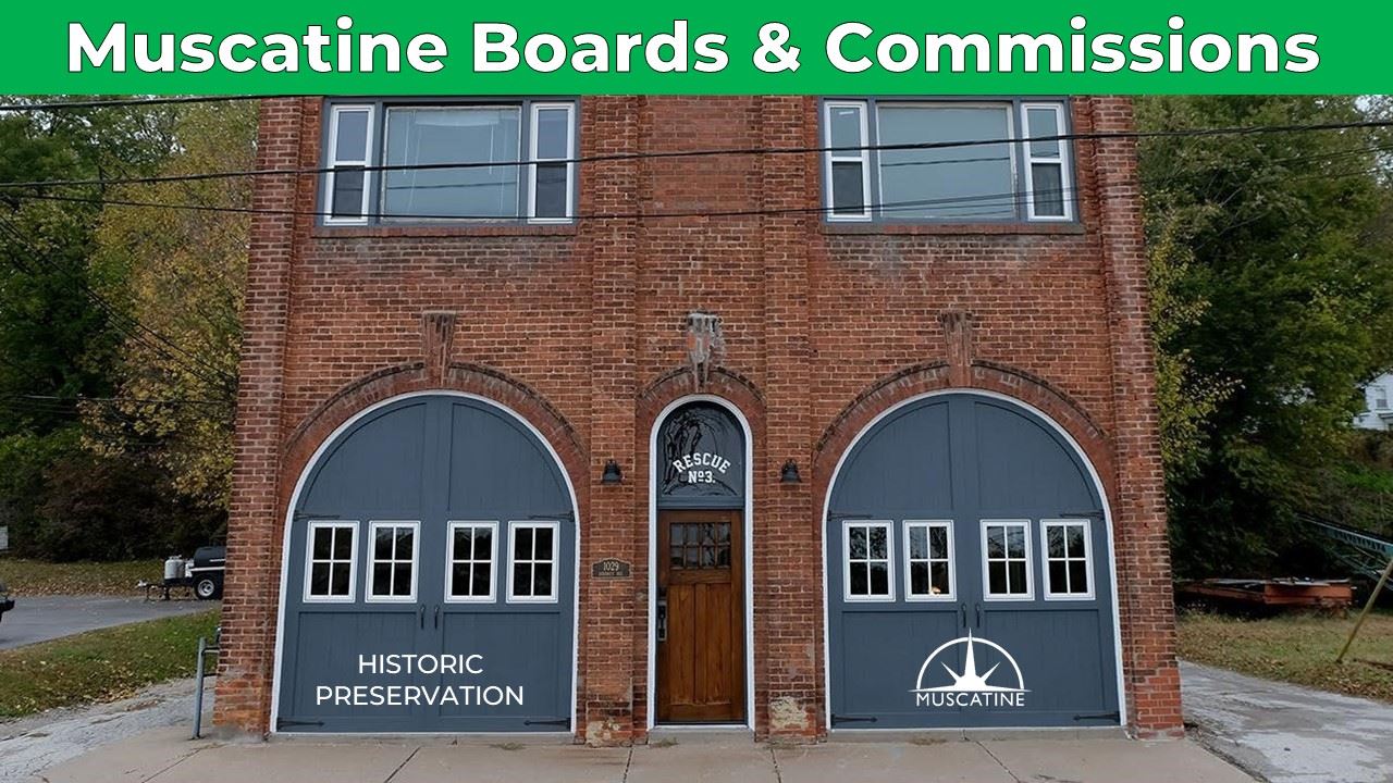 Muscatine Boards and Commission promo with picture of historic building (JPG)