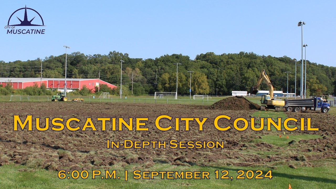 09-12-24 Muscatine City Council Meeting Promo showing start of indoor soccer complex project (JPG)