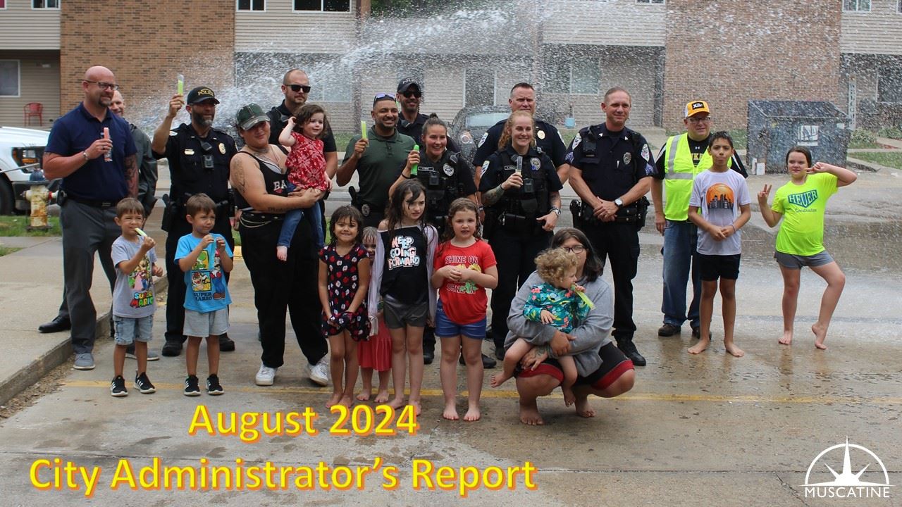 City Administrator August Report Promo showing popsicles with police (JPG)