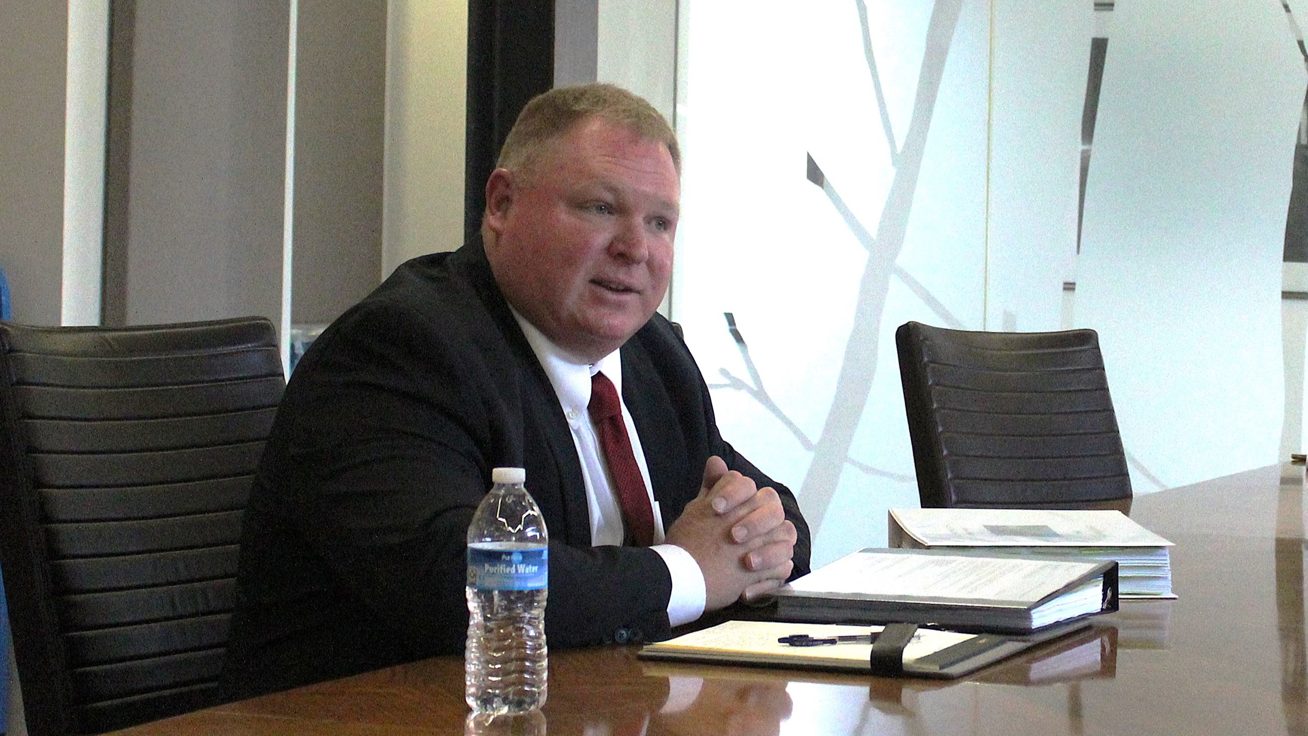 Matt Mardesen during interview for City Administrator position (JPG)