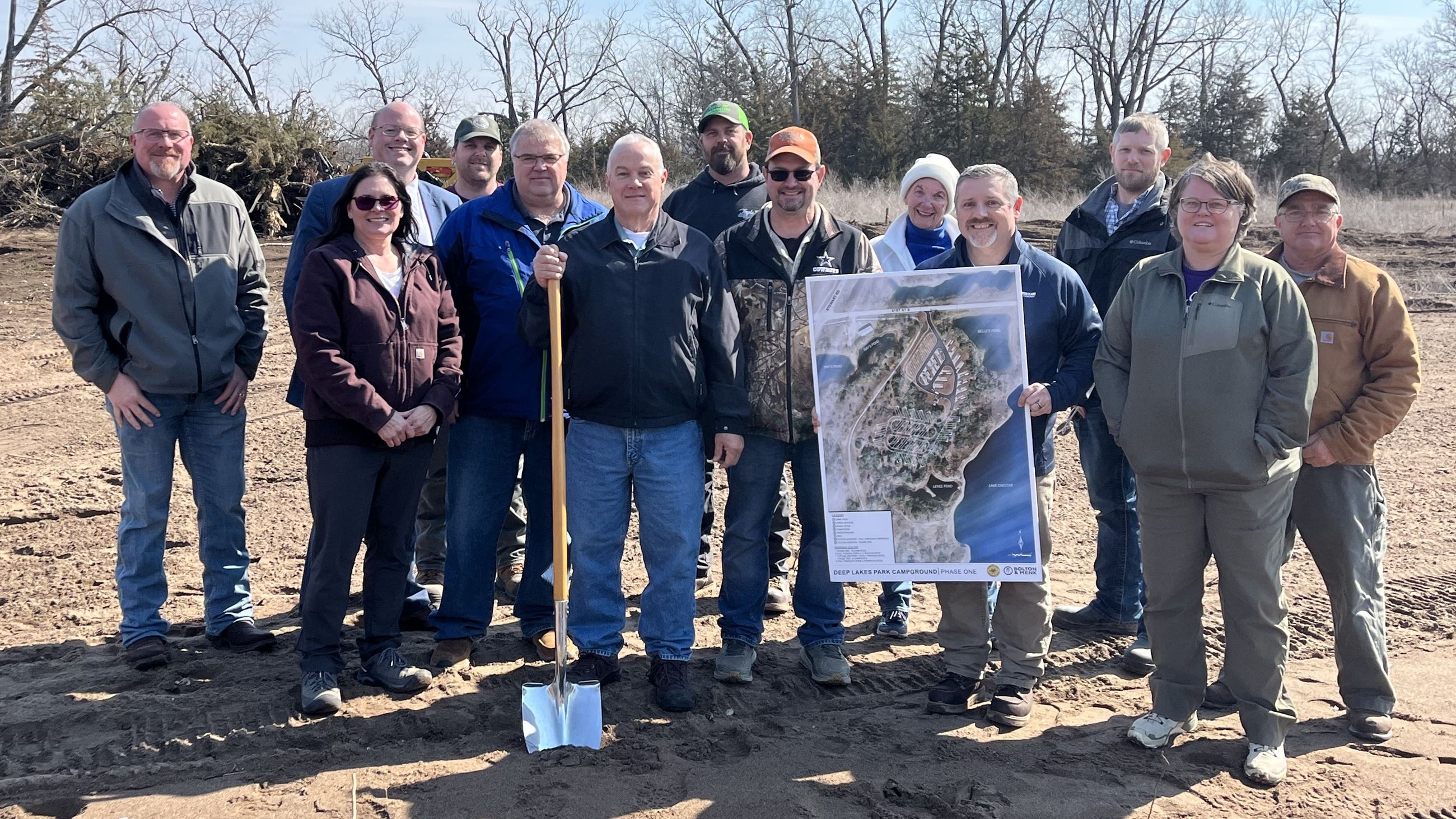 Deep Lakes Park Campground groundbreaking group photo (JPG) 03-03-25