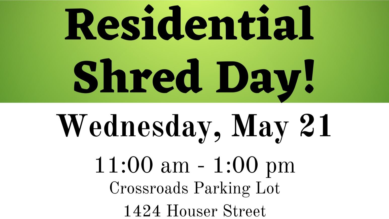 Residential Shred Day (JPG) Promo cover