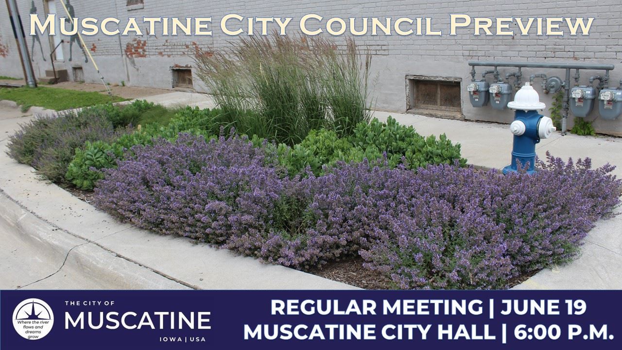 2025-06-19 Muscatine City Council Meeting (JPG) promo showing landscaping on Bleeker